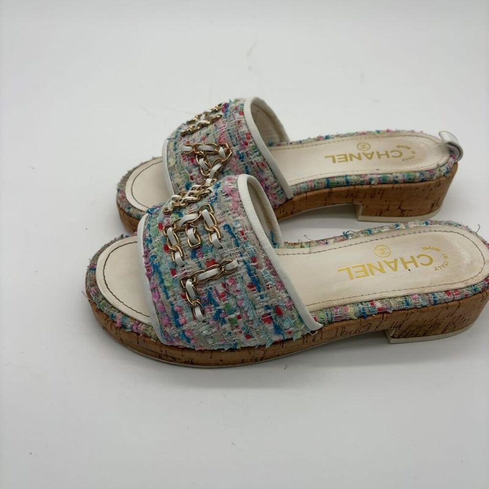 CHANEL Tweed Slide Sandals - Picture 6 of 7